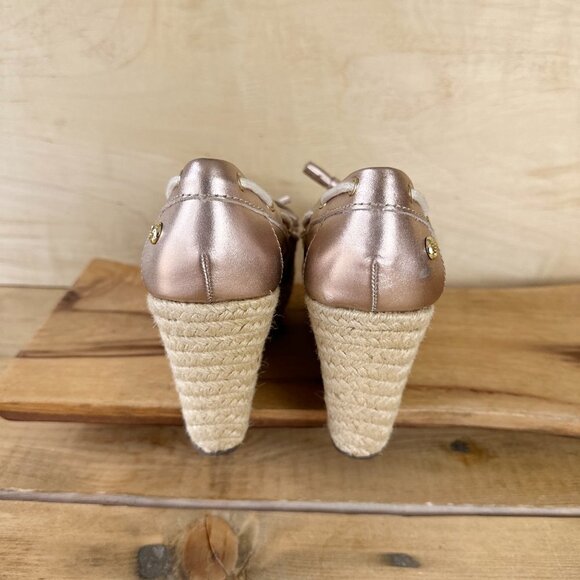 Sebago Rose Gold Rope Wedges Shoes leather 7.5 - Picture 5 of 8